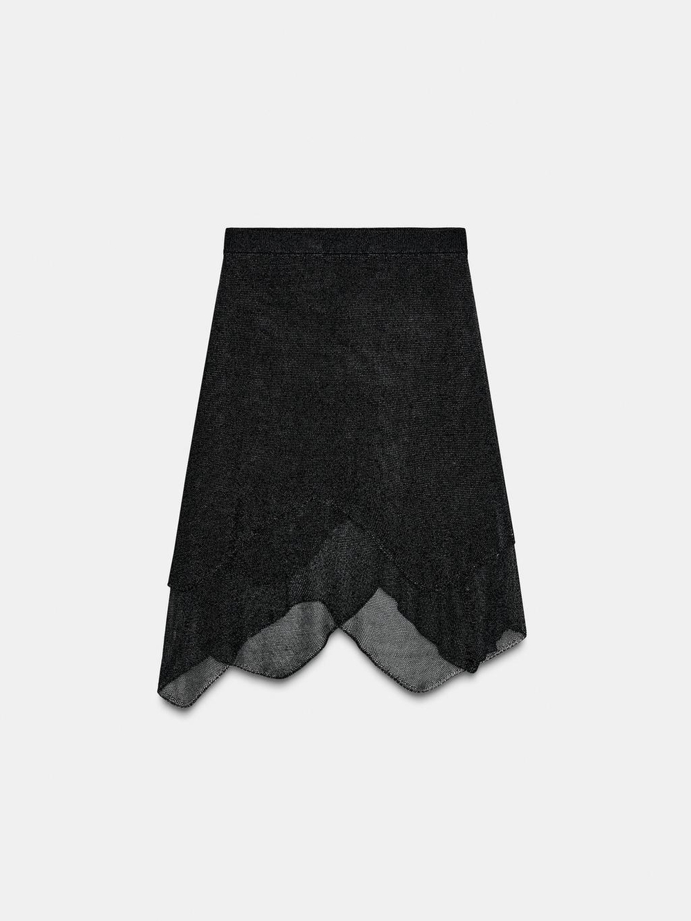 Zara METALLIC KNIT SKIRT